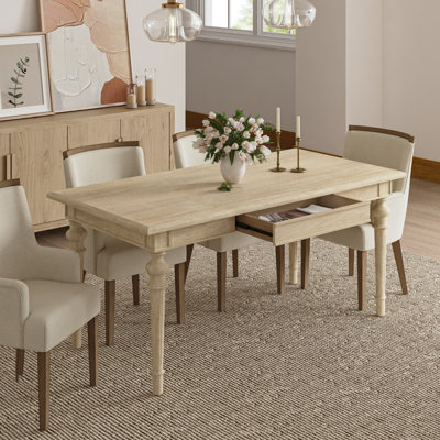 Sara 60'' Farmhouse Dining Table With Drawer