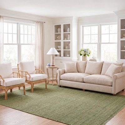 Fitzwater Handwoven Natural Jute Striped Area Rug