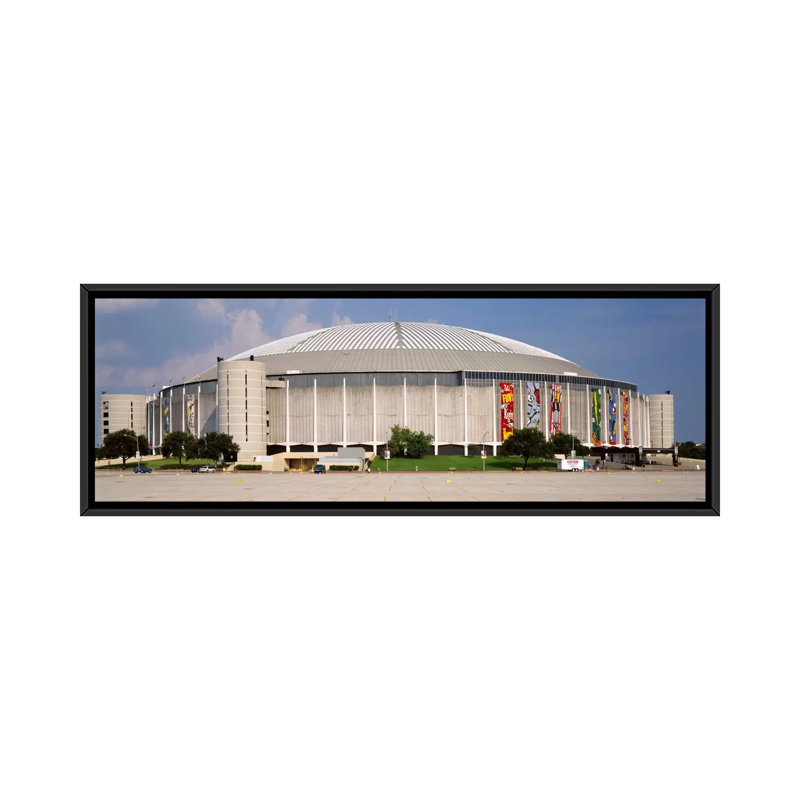 « houston astrodome, houston, texas », reproduction de photo sur toile, H 20 po x l 60 po x P 1,5 po, Toile avec cadre noir