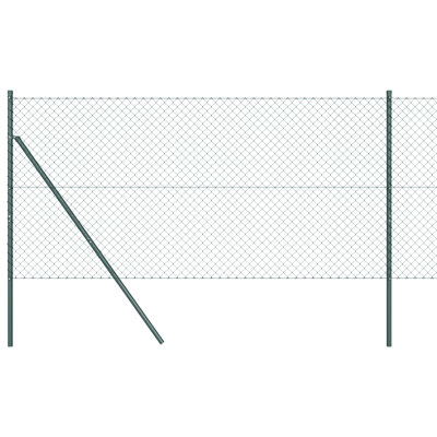 Chain Link Fence With 13 Posts Galvanised Steel