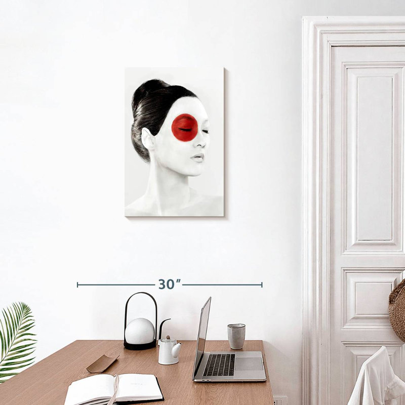 Leisha Japanese Flag Face Painting, 24" H x 16" W