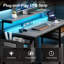 Office Computer Desk with LED Light,Office Table with Monitor Stand for Home/Office Use, Corner Desk with Large Storage Bag and Height Adjustable Storage Shelf, Remote Worker-1432081411-1436900635