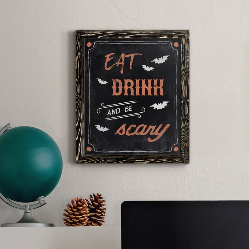 «Be Scary», art textuel sur toile, Noir, H 37,5 po x l 27,5 po x P 1,5 po