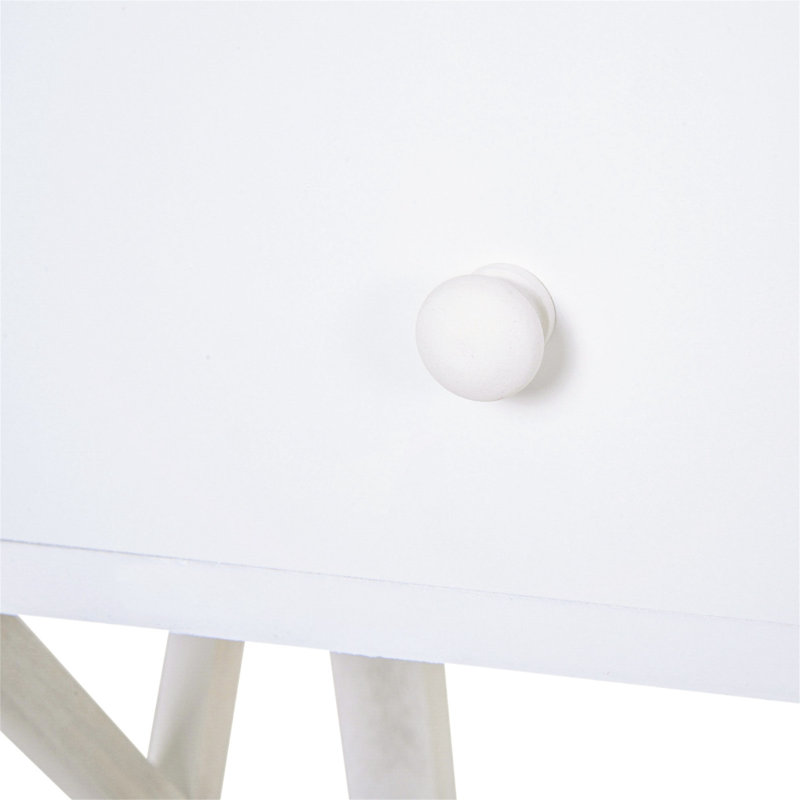 Side Table with Storage, White