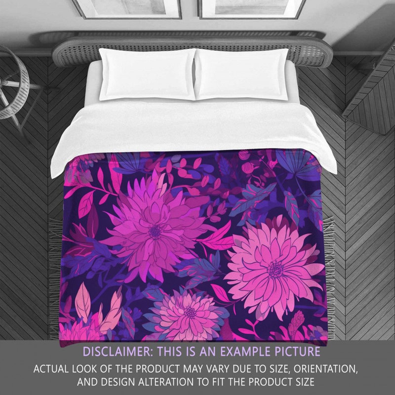 Machine Printed Comforter, Twin Extra Long Comforter, Pink/Purple