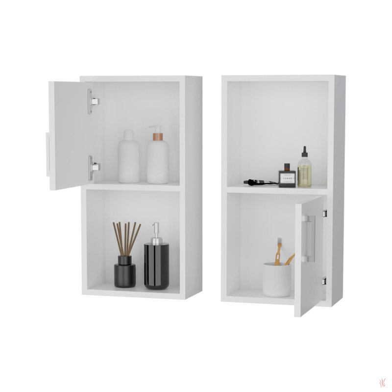 2 armoires à pharmacie avec tablette ouverte, Blanc