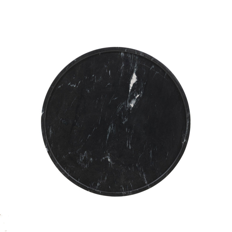 Marble Top End Table, Black Marble