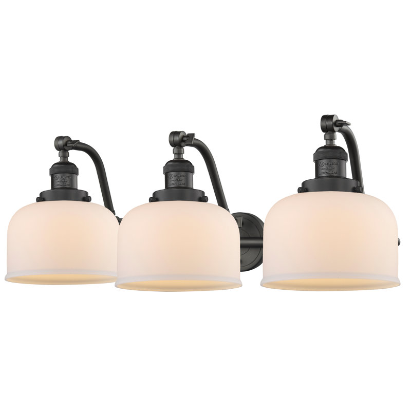 Éclairage pour salle de bain 3 lumières Plumlee, Bronze huilé, Ampoule non incluse, Argent mercuré plaqué