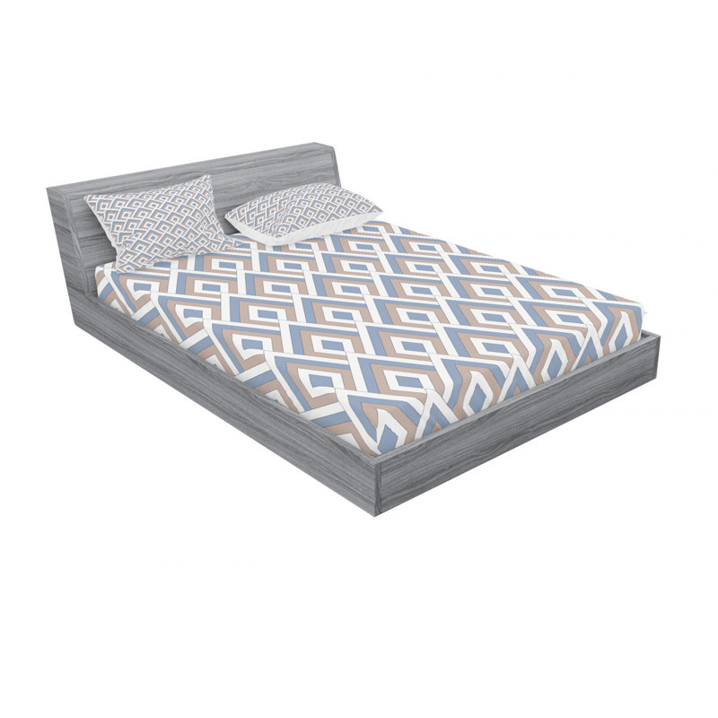 Ensemble de draps géométriques à répétition classique, Ensemble de drap pour grand lit avec drap-housse