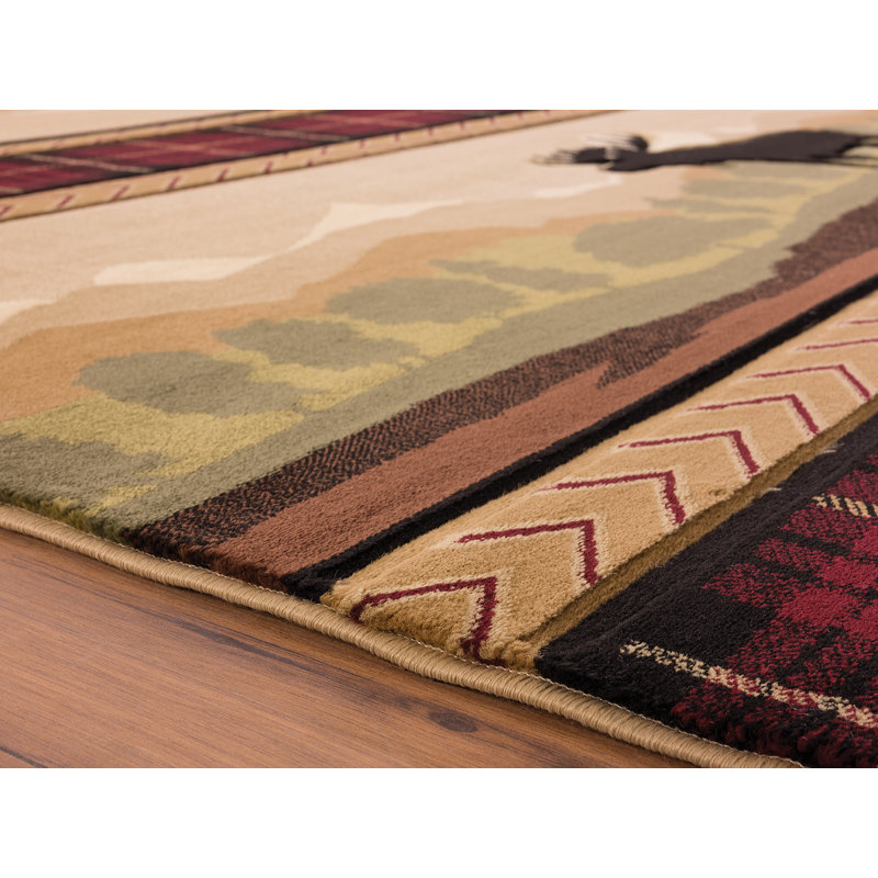 Tapis beige / bourgogne Ephrata, Rectangle 2 pi 7 po x 4 pi 2 po