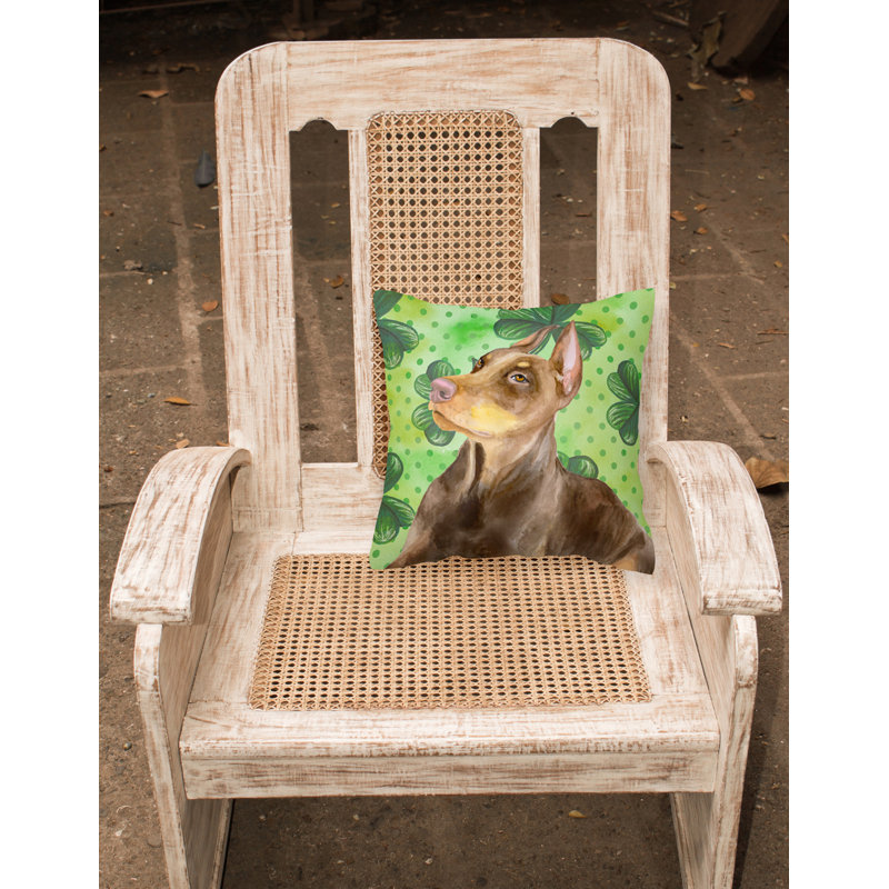 Coussin intérieur/extérieur st patrick, Doberman pinscher, 18 po x 18 po