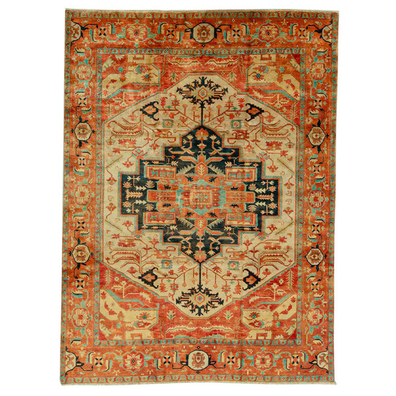 Heriz Wool Oriental Area Rug
