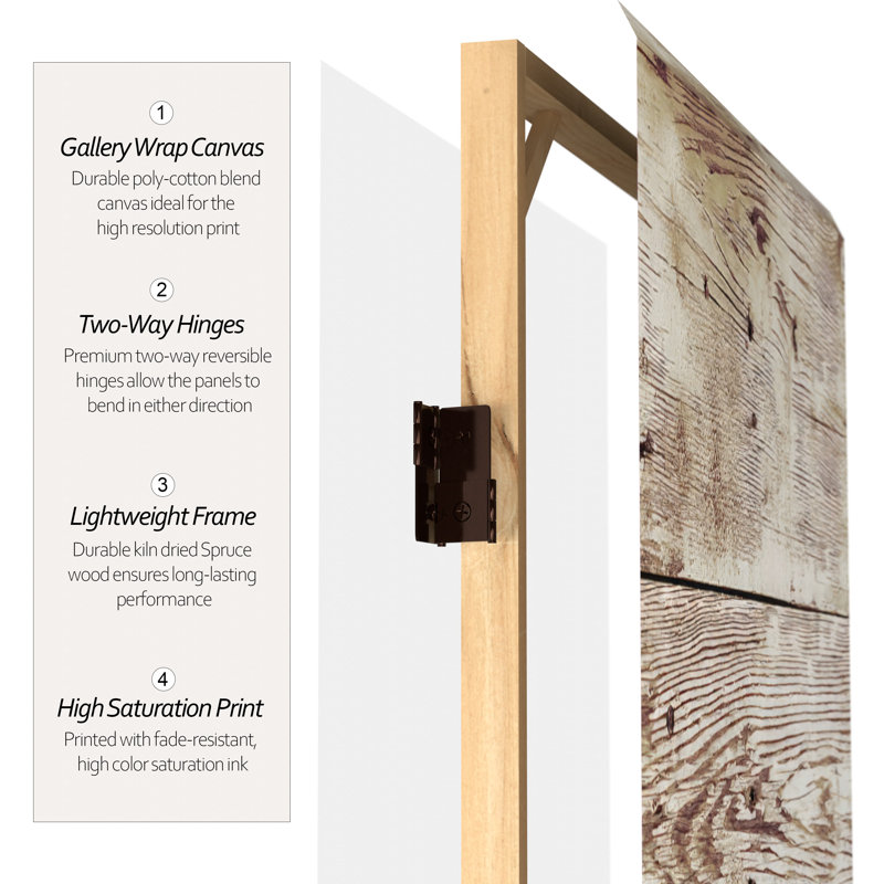 47.25'' 3 - Panel Folding Room Divider, Wood Grain