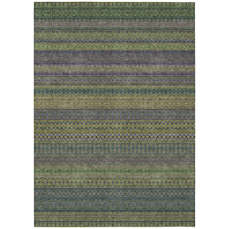 Kinslee Washable Striped Indoor / Outdoor Rug