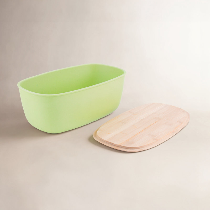 Harlan Wood Food Storage Container, Green
