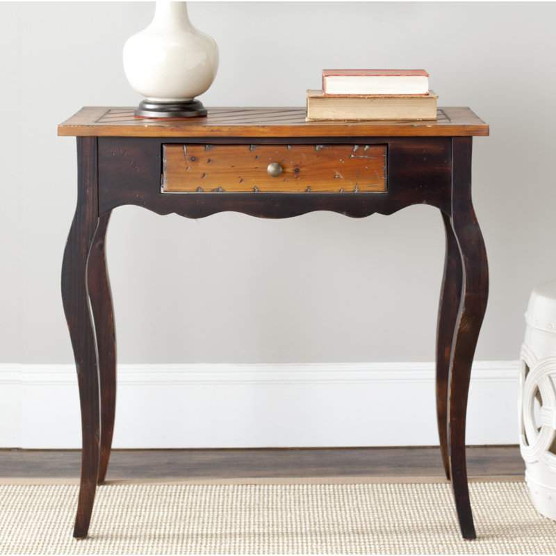 Solid Wood End Table with Storage