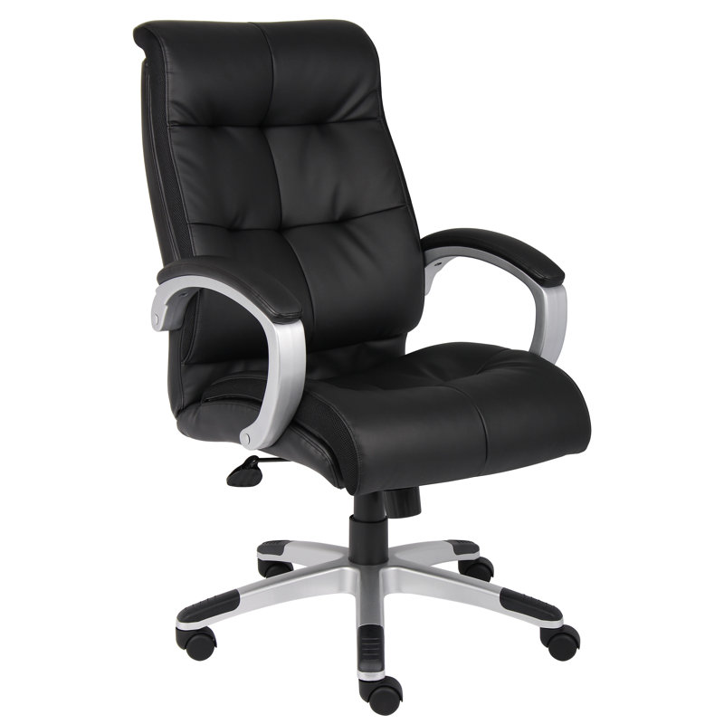Black High Back Executive Swivel Chair with Fixed Arms