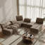 Canapé modulaire en tissu brun et beige Lunaria