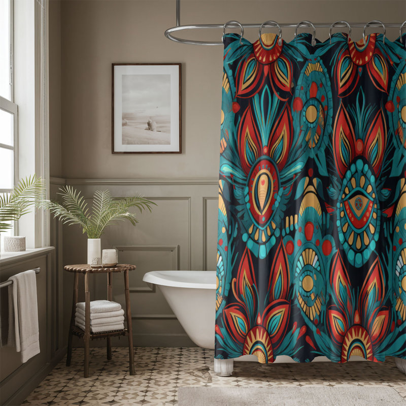 Boho Henna - Premium Shower Curtain, 74"H x 71"W
