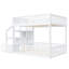 Lit superposé au sol avec escalier de rangement, conception peu encombrante pour les chambres d'enfants et les petits espaces, durable et sécuritaire-2010512086