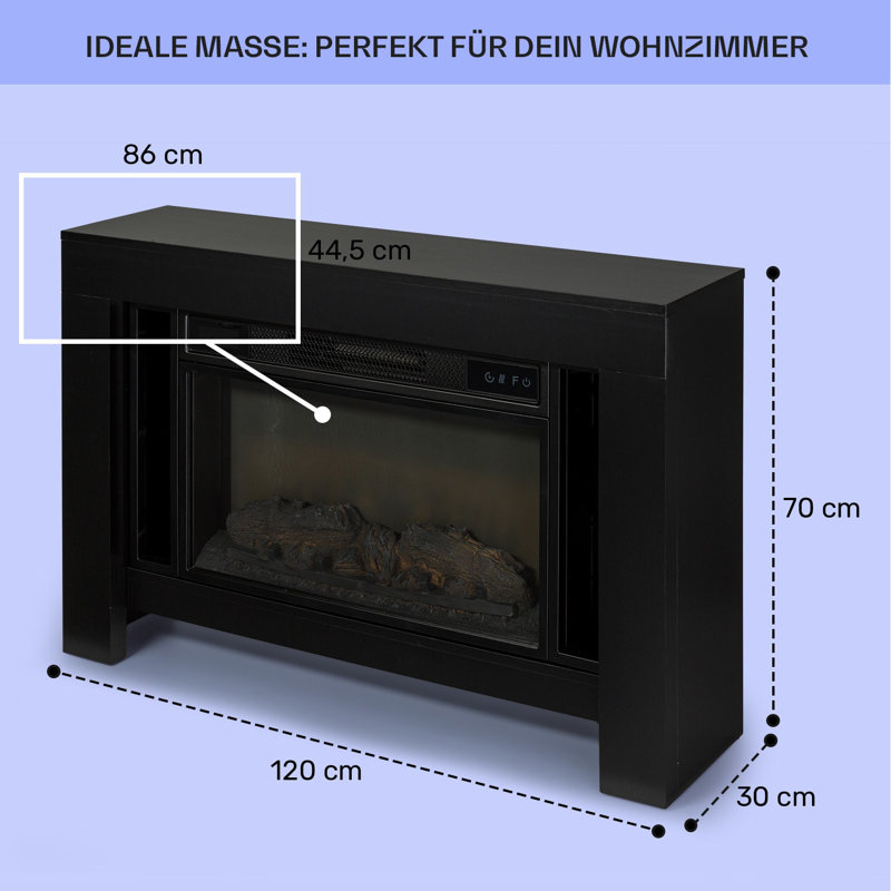 Klarstein 120cm W Electric Fireplace, Black