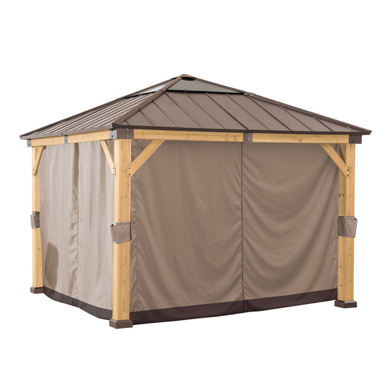Curtain for Sunjoy cedar wood gazebos, 220cm H x 310cm W x 122.05cm D