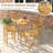 30" Teak Wood Bar Stool With Footrest & Backrest Wooden Bar Height Chair-778005926