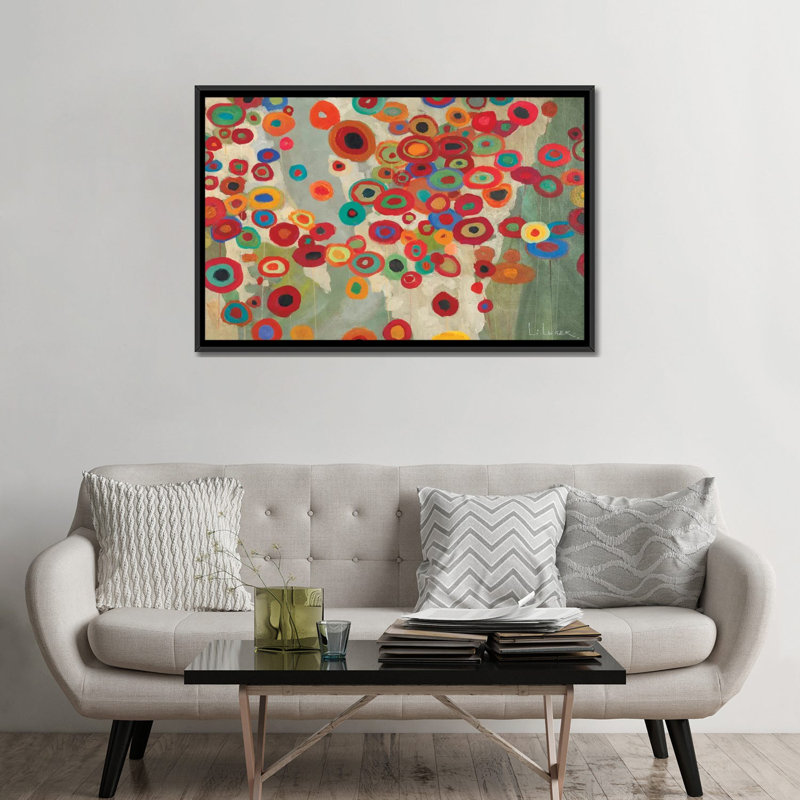 « célébration », reproduction d’art sur toile tendue, H 32 po x l 48 po x P 1,5 po, Toile avec cadre noir, Pas de tapis