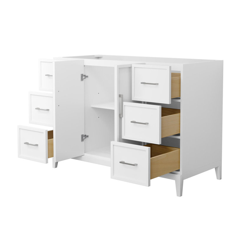 Elan 47'' W Single Bathroom Vanity Base, White/Brushed Nickel