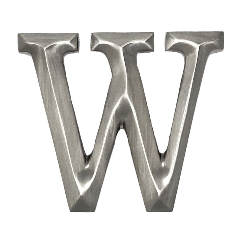 Heurtoir de porte lettre monogramme, Nickel, W