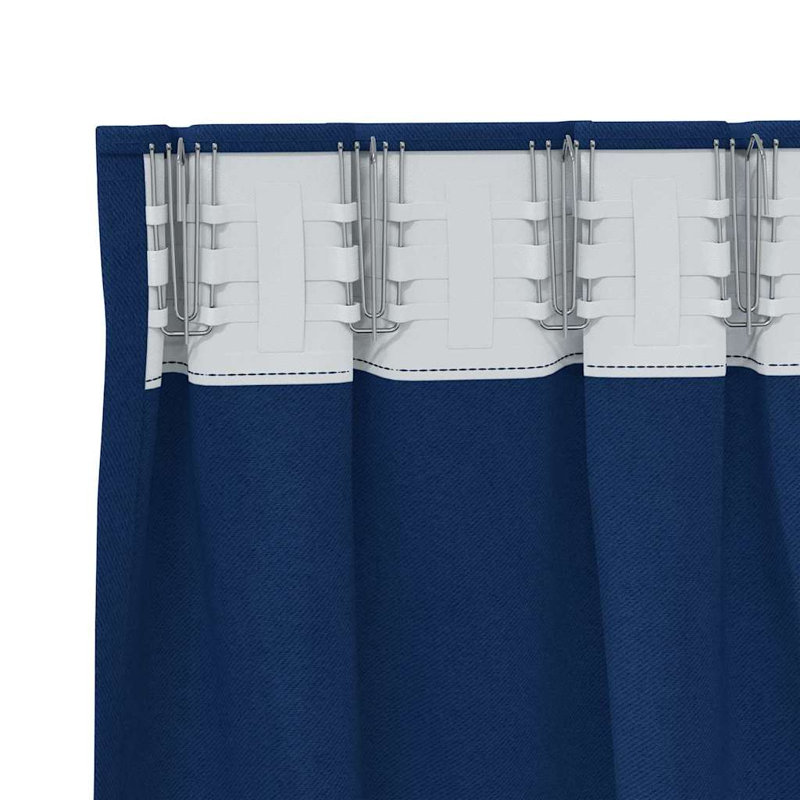 Blackout Curtain Pair, 175cm Width x 140cm Drop, Dark Blue