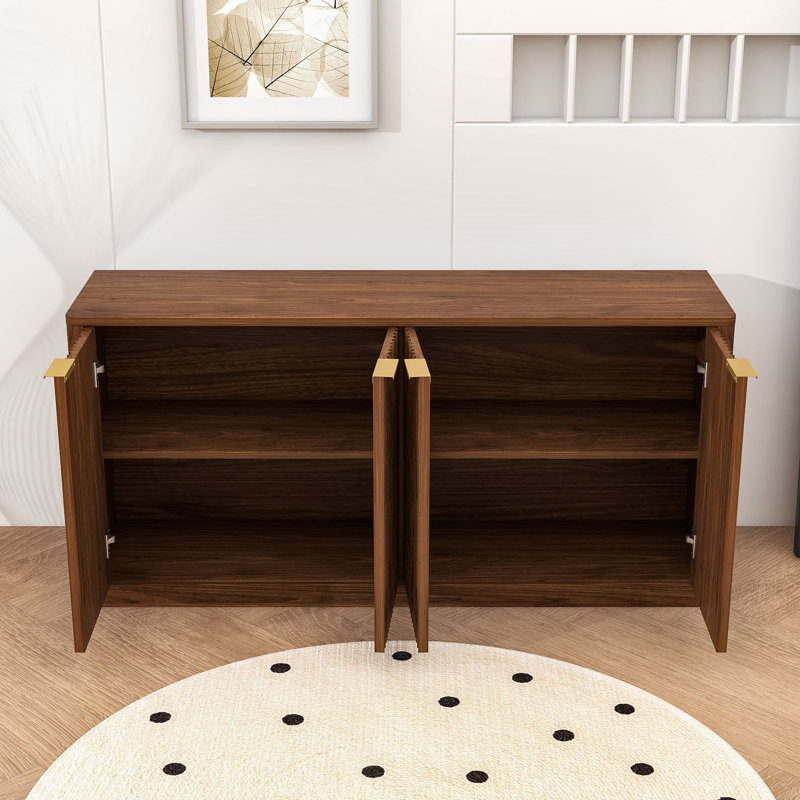 Buffet avec rangement caché Rustic Wave, Noyer