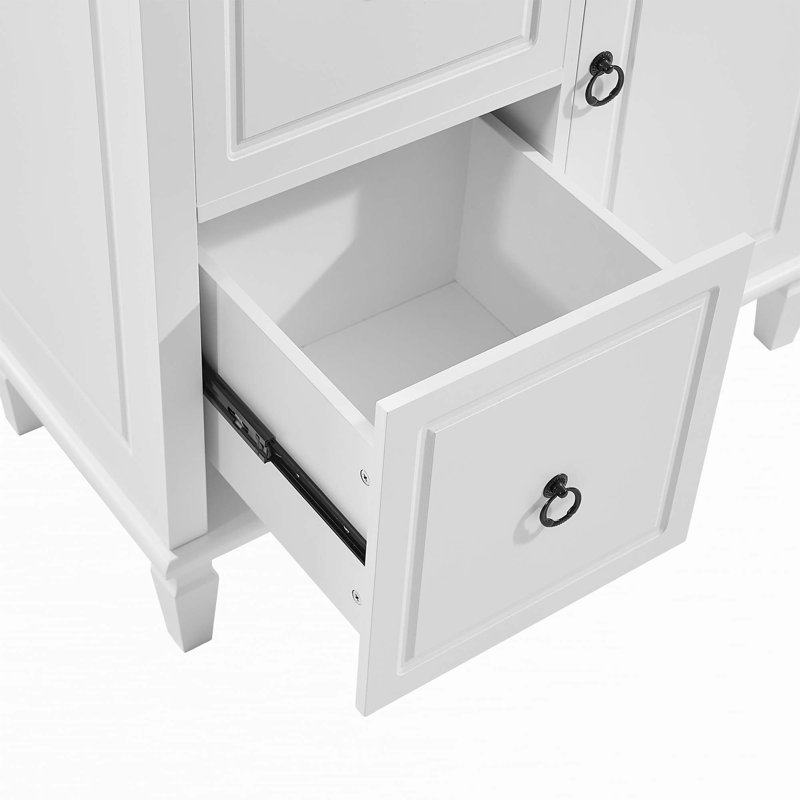 Retro Multi-Functional Storage Cabinet With Adjustable Shelves