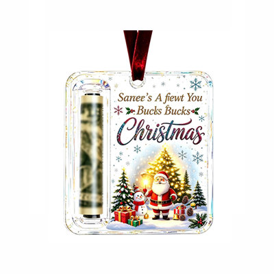 Décorations de Noël, ornements en acrylique représentant de l'argent de Noël.
