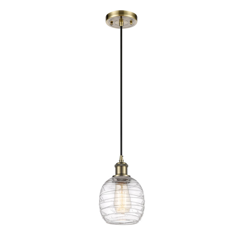 Luminaire suspendu simple à 1 lumière Amila, Laiton antique
