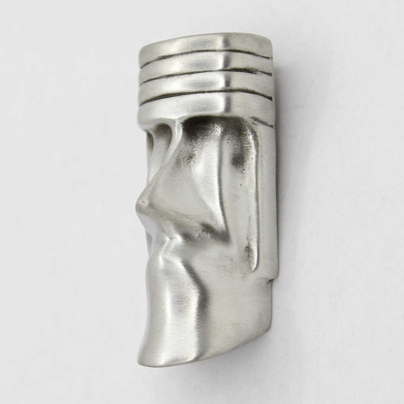 2 1/2" Length Tiki Head Knob, Brushed Nickel