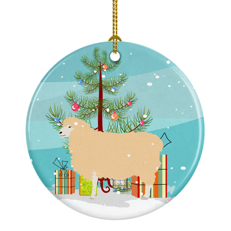Ornement en céramique leicester spennymoor ovin en céramique de noël