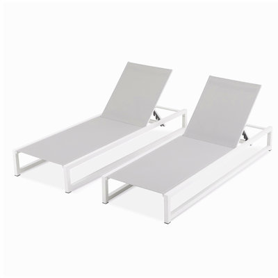 Chaise longue d'extérieur réglable à 2 niveaux à 5 niveaux, structure en aluminium durable et filet en textilène, parfaite pour le patio ou la piscine