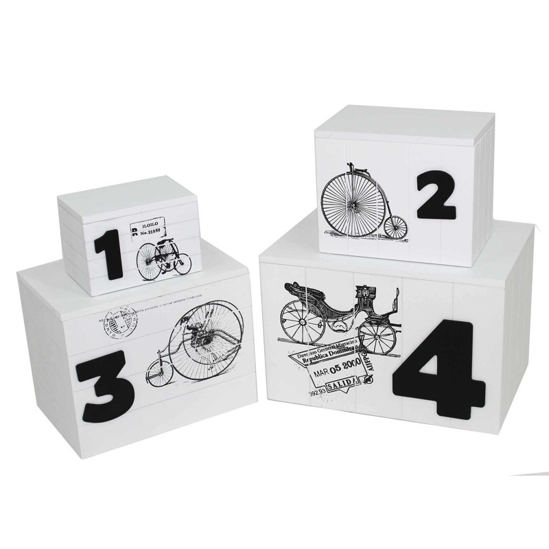 Ensemble de boîte en bois manufacturé 4 pièces pour bicyclette