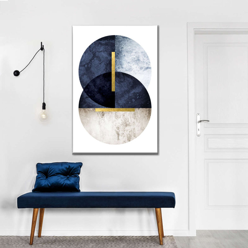 Impression sur toile sur fond bleu marine foncé, H 30 po x l 20 po 