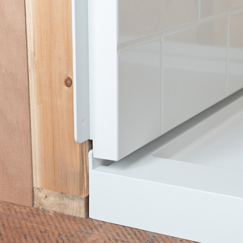 60" X 32"w Shower Combo Kits With Glue Up Shower Walls and Shower Base, Brushed Gold