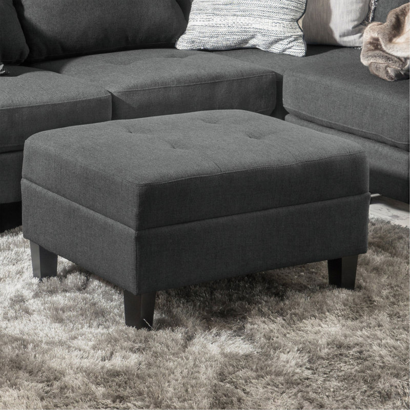 Accent Fabric OTTOMAN（ONLY OTTOMAN), Dark Grey