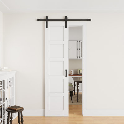 24" × 96" Wood Sliding Barn Door with Finished Surface, Ready to Use All Installation Hardware Kit Included, Can Be Repainted, No Assembly Required