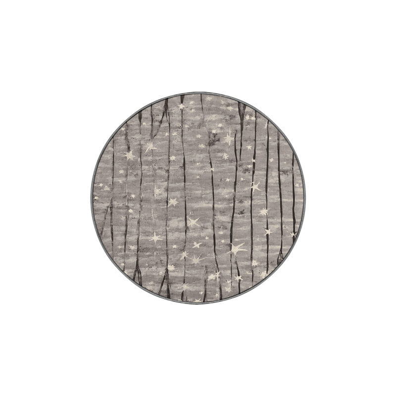 Tapis gris lavable à la machine, Rond 5 pi