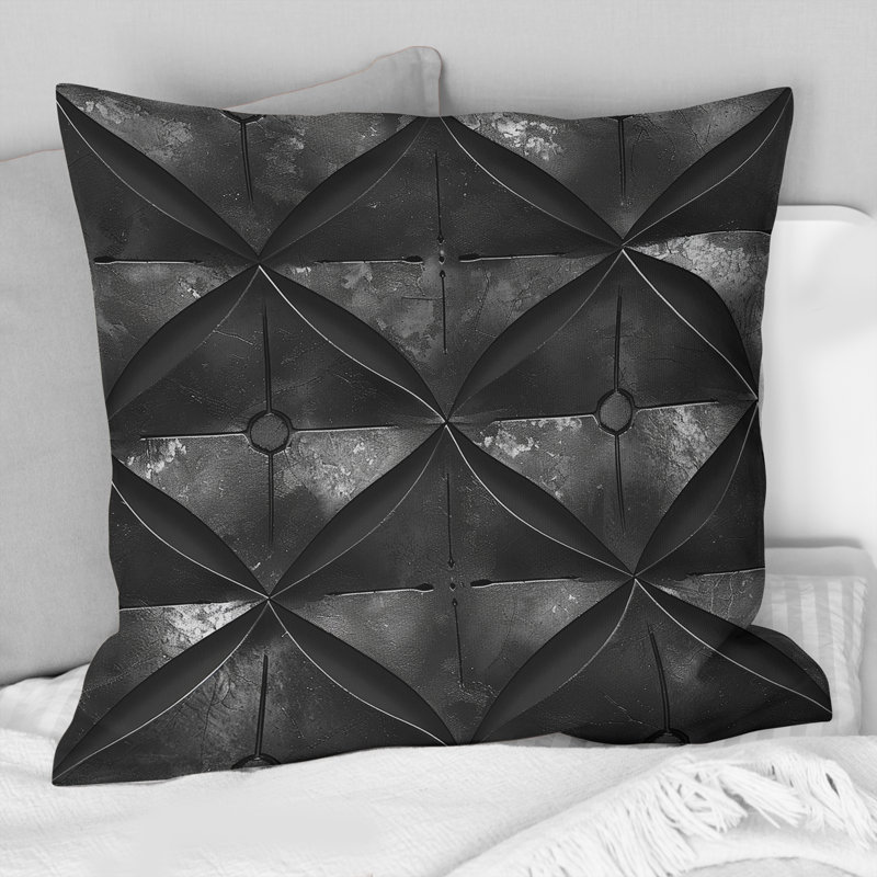 Coussin Beige gris Mid-Century Quatrefoil - Mid-Century, H 18 po x l 18 po