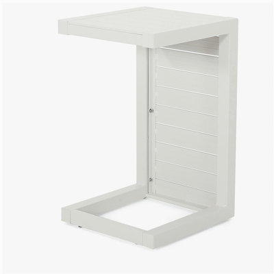CAPE CORAL ALU C-SHAPED TABLE WHITE