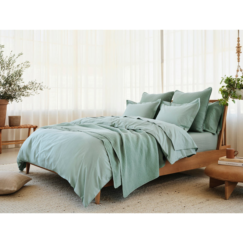 Modern & Contemporary Cotton Percale Duvet Cover, King/Cal King Duvet Cover, Seafoam