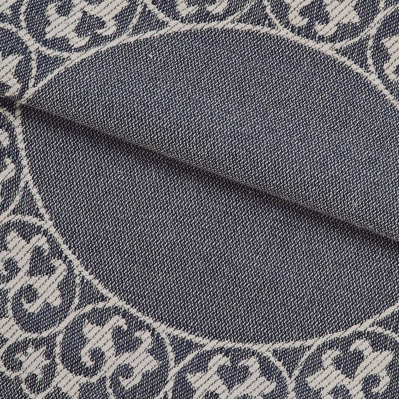 Fifer Lightweight Cotton Blend Oversized Jacquard Farmhouse Mandala Bedspread Set, Denim Blue, Queen