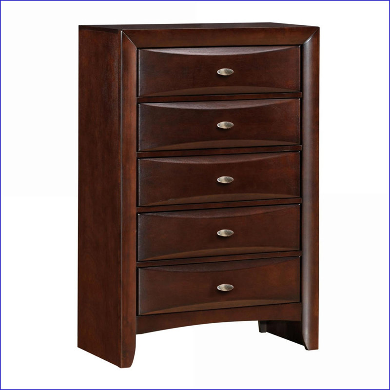Commode de rangement moderne à 5 tiroirs Espresso | Espresso | Bois synthétique, Cerisier