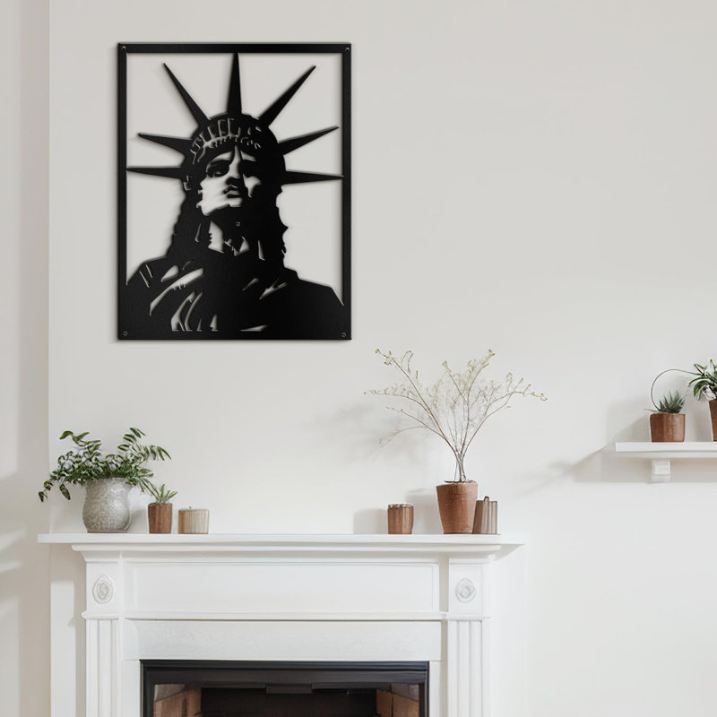 Décoration murale en métal, H 18 po x l 12 po x P 0,05 po, Noir
